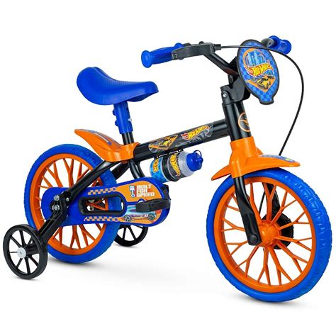 Bicicleta Infantil Nathor Hot Wheels Aro Rodinhas Alves Baby
