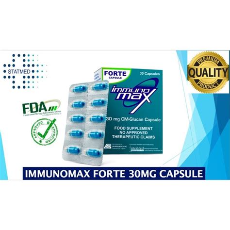 Immunomax Forte Cm Glucan 30mg Capsule 10 30s Lazada Ph