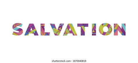 Salvation Concept Retro Colorful Word Art Stock Vector Royalty Free