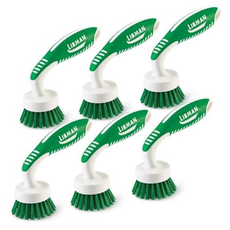 Libman Curved Kitchen Scrub Brush 6 Pack 1536 The Home Depot