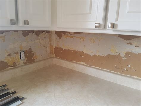 Prepping Damaged Drywall For Tile Backsplash Decorooming