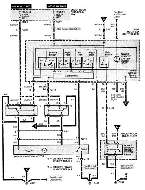 Acura RL 1997 1998 Wiring Diagrams Power Windows Carknowledge