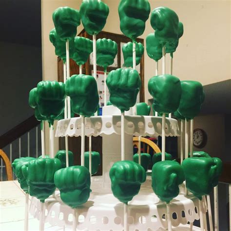 Hulk Fist Cake Pops For My Sons Class Party Hulk Smash Bash Hulk