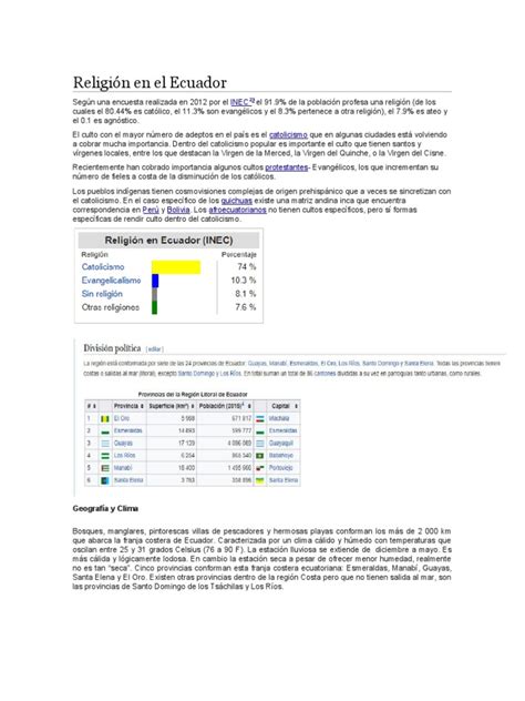 Religión en el Ecuador | PDF | Iglesia Católica | Ecuador