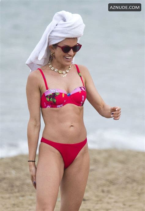 Ashley Roberts Sexy In An Incredible Svelte Physique In Her Striking Red Floral Patterned Bikini