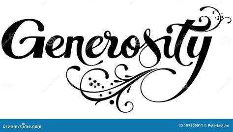 Generosidad Texto De Caligraf A Personalizado Ilustraci N Del Vector