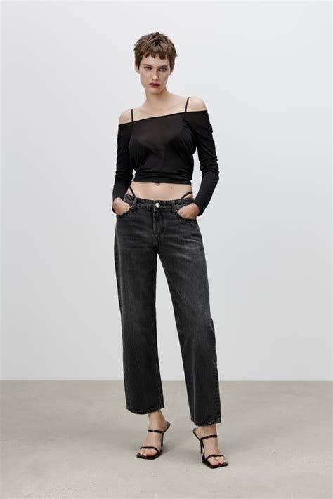 Джинсы Zara прямые с низкой посадкой 36 черные (zrlwsjb-0023) – низкие ...
