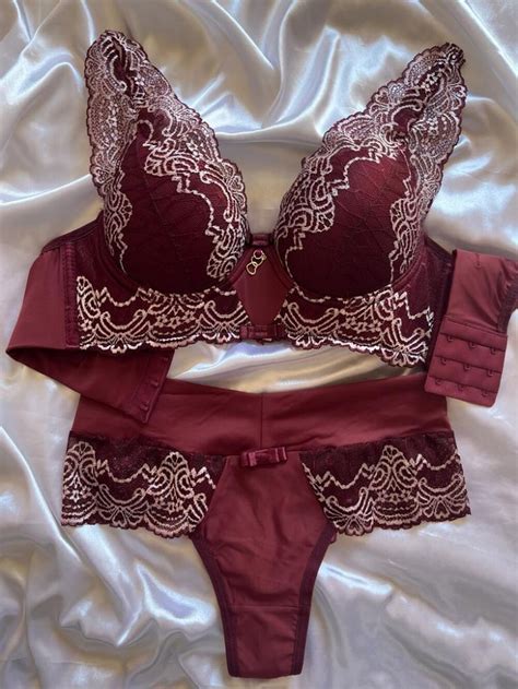 CONJUNTO SUPER LUXO MARSALA AT40 Império Lingerie