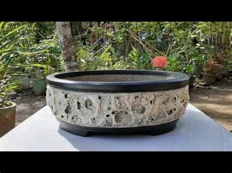 Membuat Pot Bonsai Relief Motif Batu Karang Youtube