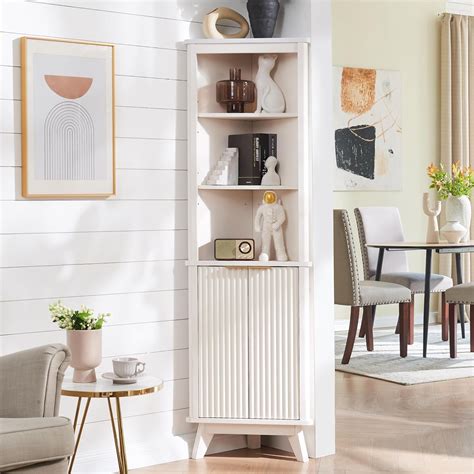 Amazon.com: T4TREAM Fluted Corner Cabinet, 68" Tall Modern Storage