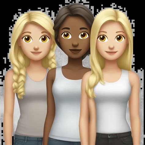 Three Girls One Brunette White Girl Two Blonde Girls Emoji AI Emoji Generator