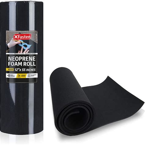 XFasten Insulated Neoprene Foam Roll for Weather Resistance, Rubber Padding, 12 x 55 inches ...