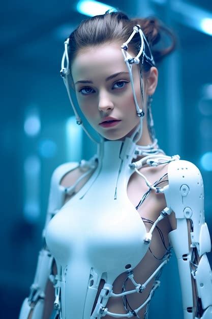 Premium Ai Image Realistic D Model Of A Human Cyborg In A Futuristic