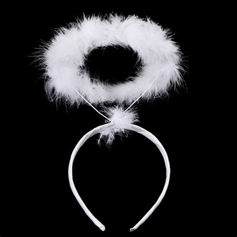 2 Pack Angel Halo Headbands Feather Angel Headband White