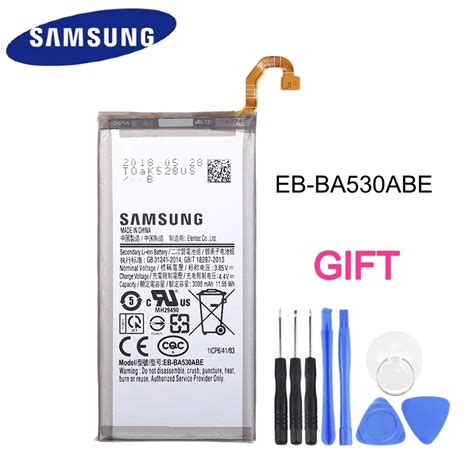 EB BA530ABE 100% 정품 교체 휴대폰 배터리, 삼성 갤럭시 A8 2018 (A530) A530 SM A530F ...
