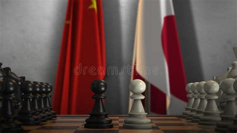 japan  china national flags politics  conflict  illustration