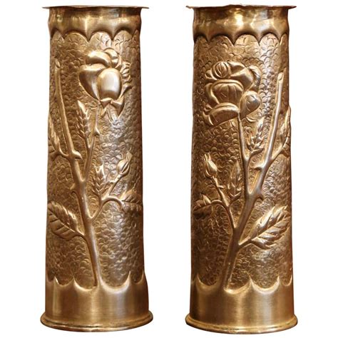 Pair Of Ww1 British Brass Artillery Shells Dated 1915 For Sale At 1stdibs