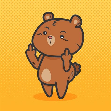 Free Vector Cute Monkey Showing The Fuck You Symbol