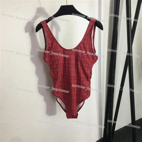 One Piece Backless Swimsuit Sexy Halter Bikini Designer Crew Neck Printed Swimsuit For