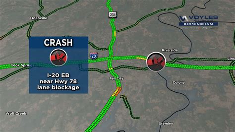 WBRC FOX6 Traffic On Twitter 4 11PM FIRST ALERT CRASH On I 20 EB