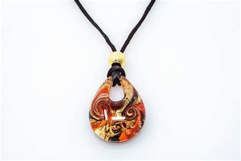 Murano Glass Pendant Necklace Venice Handmade Italian Etsy