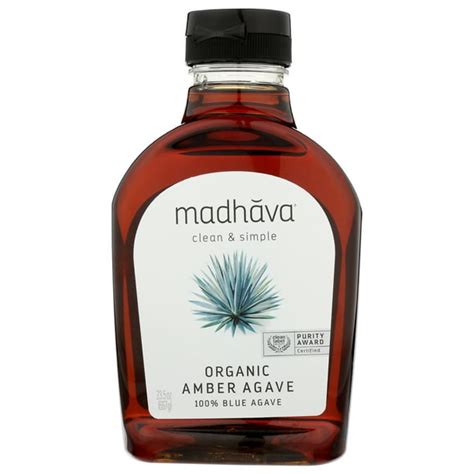 Madhava Honey Organic Agave Nectar Amber 235 Oz