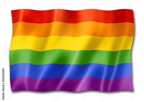 Rainbow Gay Pride Flag Isolated On White Stock Illustration Adobe Stock