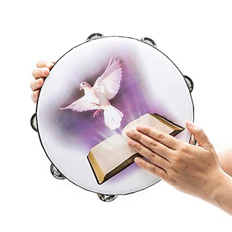 Tambourine 10 Inch Dove Bible Double Row Jingle