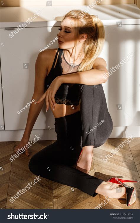Beautiful Blonde Girl Sexy Business Suit Stock Photo Shutterstock