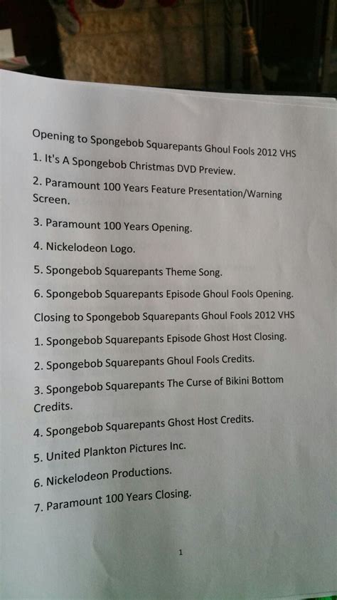 spongebob squarepants ghost fools vhs full screen