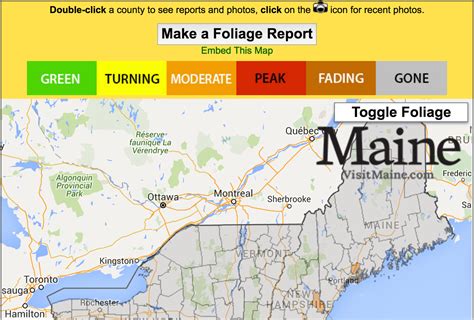 Peak Fall Foliage Map - New England | Fall foliage map, Foliage map ...