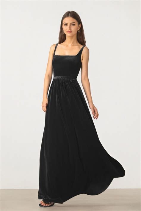 maxi black dress femi