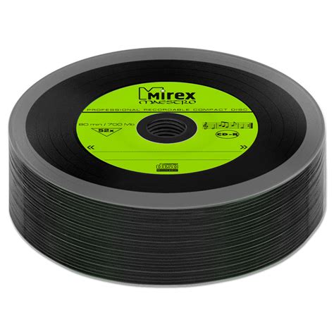 Диск Mirex CD-R 700Mb 52X MAESTRO "Vinyl" bulk, упаковка 25 шт. (5 ...