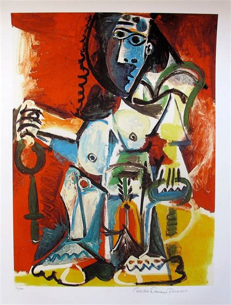 Pablo Picasso Estate Signed Giclee 107 Sitting Figure Pablo Picasso