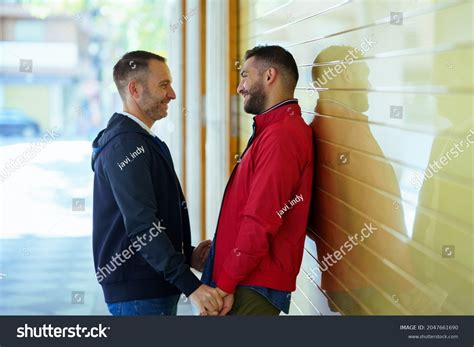 Gay Couple Romantic Moment On Street Stock Photo Shutterstock