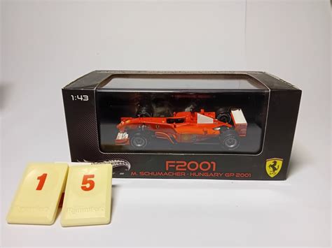 Hot Wheels 1 43 3 Modelauto Ferrari F2001 M Schumacher Hungary GP 2001 Ferrari 248 F1