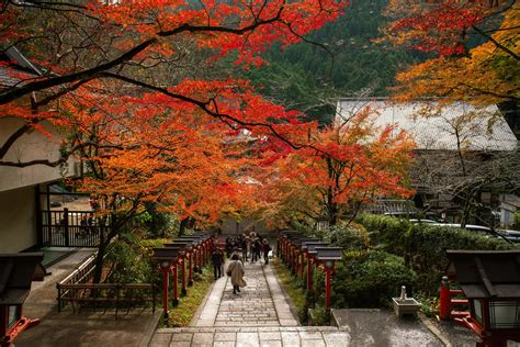 Kurama, Kyoto Prefecture, Kansai, Japan - November 21, 2019 - Tourists
