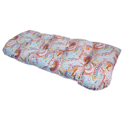 Paisley Multicolor Outdoor Wicker Settee Cushion