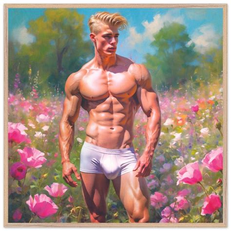 Rose Buddy Gay Wall Art Print Gay Model Jensen Agard Gay Gift Canvas Poster And Framed Options
