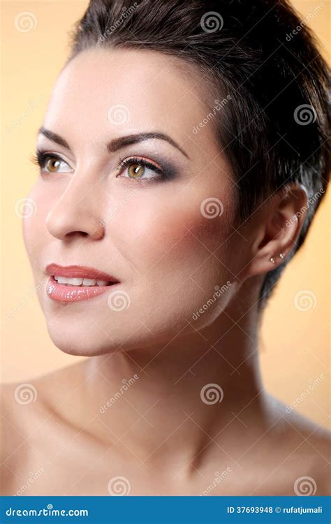 Glamour And Gorgeous Brunette Showing Her Body Stock Photo Image Of