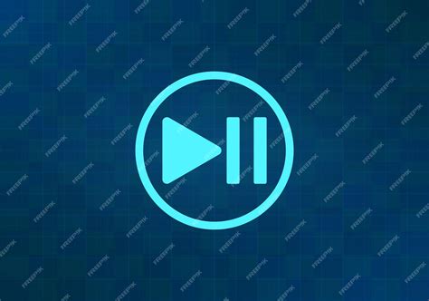 Иллюстрация векторного символа кнопки паузы на синем фоне Eps 10 ...