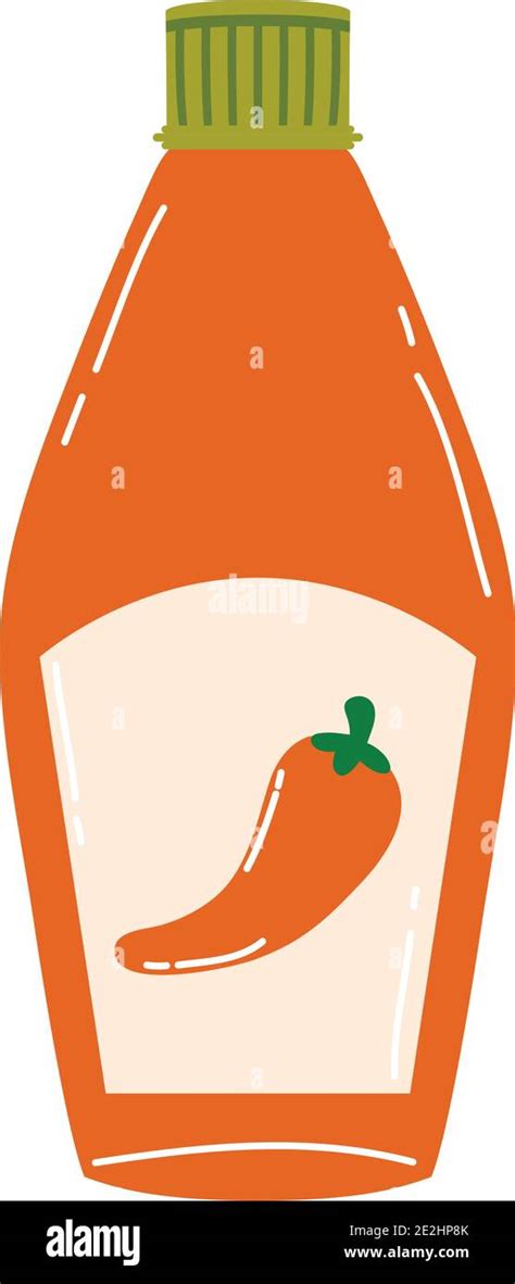 Hot Chili Pepper Sauce Design Of Spicy Vegetable And Food Theme Vector Illustration Stock Vector