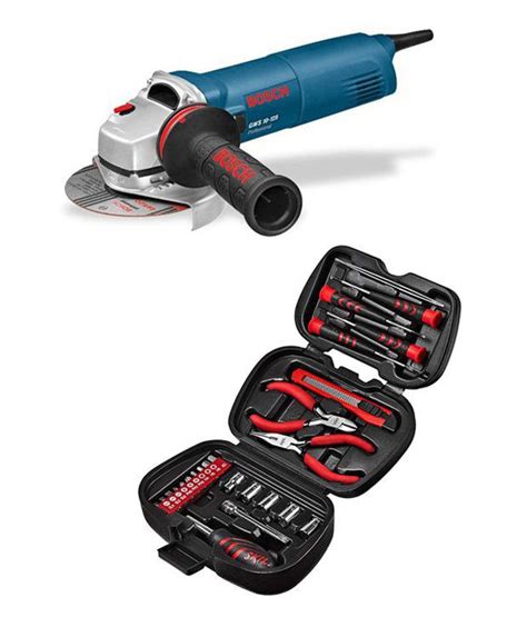 Bosch Angle Grinder GWS 10 125 With Free Skil Mini Hand Tool Set- 25 ...