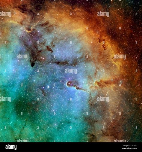 IC 1396 The Elephant Trunk Nebula In Hubble Palette Color Mapping