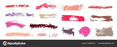 Set Various Lipstick Smears Nude Color Palette Makeup Swatches Stock Vector By Ckybe