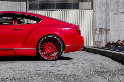 Lipstick Red Bentley Gt Sports Widebody Kit And Forgiato Wheels