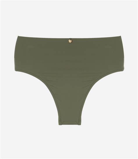 Biquíni Calcinha Hot Pants em Microfibra Aviamento Metalizado Verde