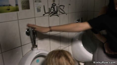 Blonde Disgraced In Public Restroom