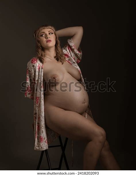 Pregnant White Blonde Photographed Nude Partially Stock Photo Shutterstock