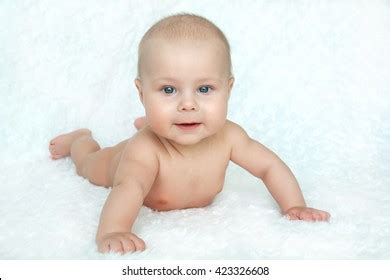 Naked Baby Lying On Back Stock Photo Edit Now 1057259717